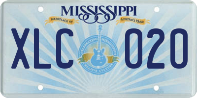 MS license plate XLC020