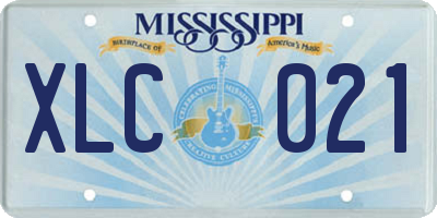 MS license plate XLC021