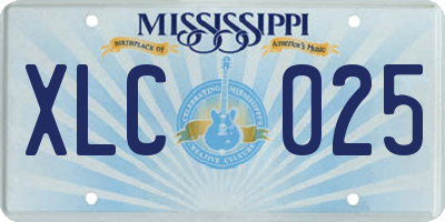 MS license plate XLC025