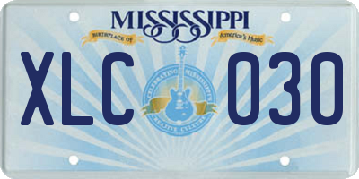 MS license plate XLC030