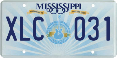 MS license plate XLC031