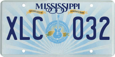 MS license plate XLC032
