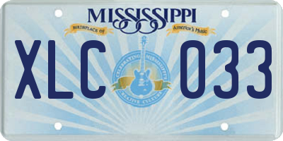 MS license plate XLC033