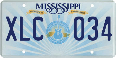 MS license plate XLC034