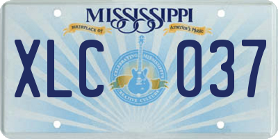 MS license plate XLC037