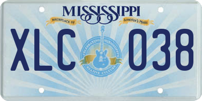 MS license plate XLC038
