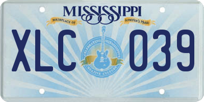 MS license plate XLC039