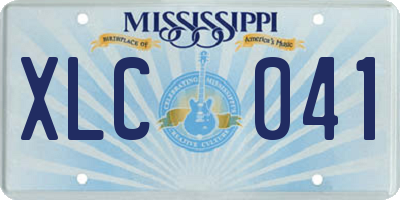 MS license plate XLC041