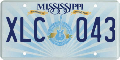 MS license plate XLC043