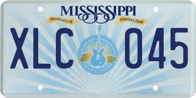 MS license plate XLC045
