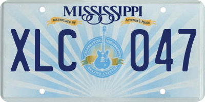 MS license plate XLC047