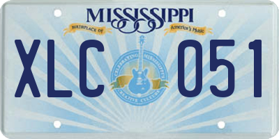 MS license plate XLC051