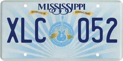 MS license plate XLC052