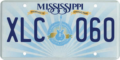 MS license plate XLC060