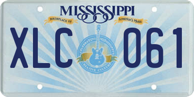 MS license plate XLC061