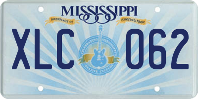 MS license plate XLC062