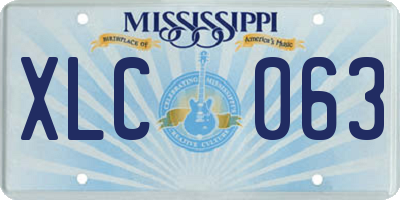 MS license plate XLC063
