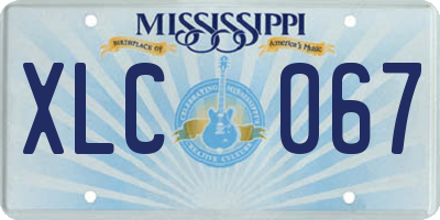 MS license plate XLC067