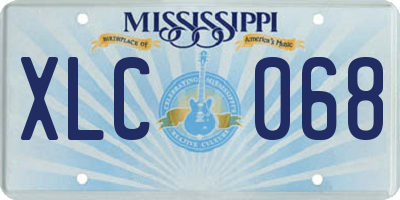 MS license plate XLC068
