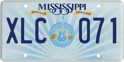 MS license plate XLC071