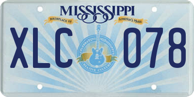 MS license plate XLC078