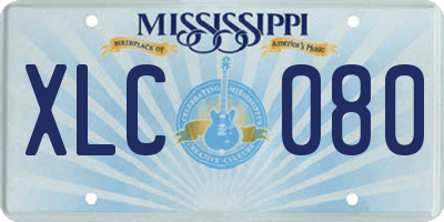 MS license plate XLC080
