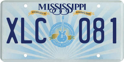 MS license plate XLC081