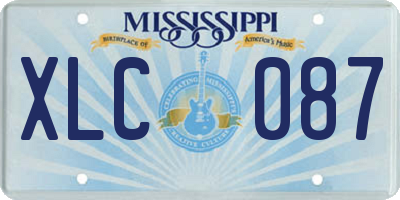 MS license plate XLC087