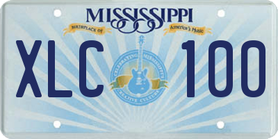 MS license plate XLC100