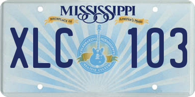 MS license plate XLC103