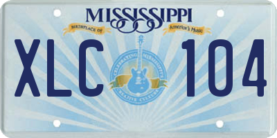 MS license plate XLC104