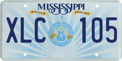 MS license plate XLC105