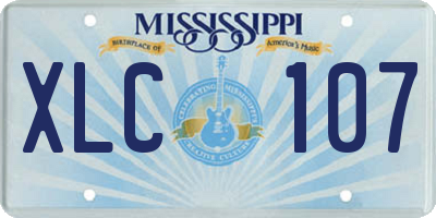 MS license plate XLC107