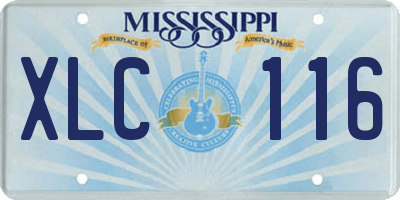 MS license plate XLC116