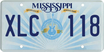 MS license plate XLC118