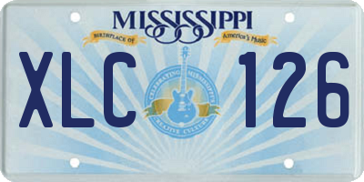 MS license plate XLC126