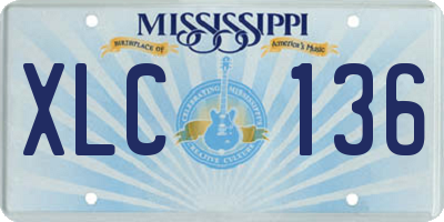 MS license plate XLC136