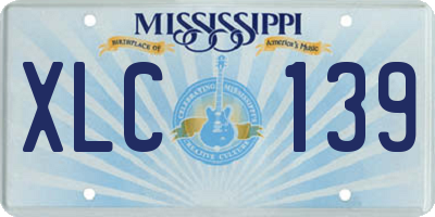 MS license plate XLC139