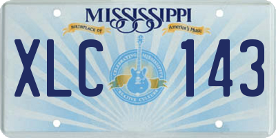 MS license plate XLC143