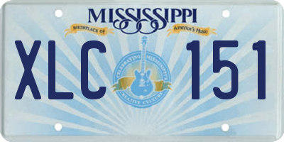 MS license plate XLC151
