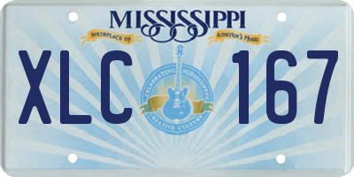 MS license plate XLC167
