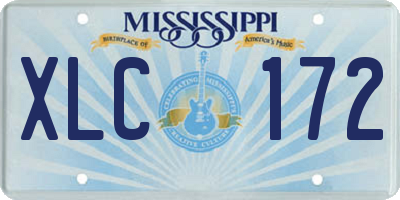 MS license plate XLC172