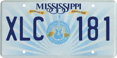 MS license plate XLC181