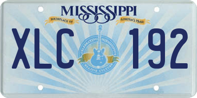 MS license plate XLC192