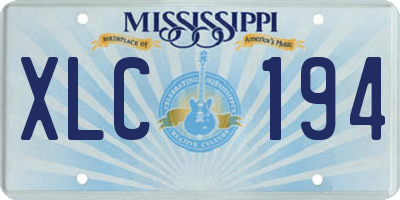 MS license plate XLC194