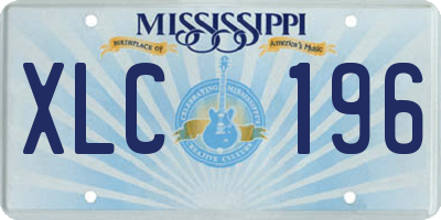 MS license plate XLC196
