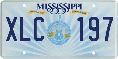 MS license plate XLC197