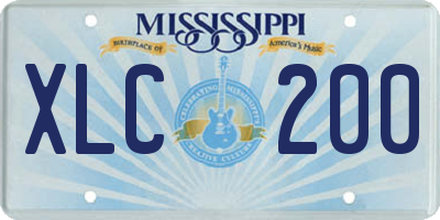 MS license plate XLC200