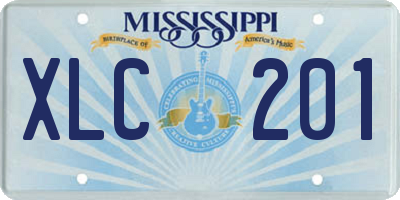 MS license plate XLC201