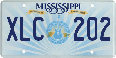 MS license plate XLC202